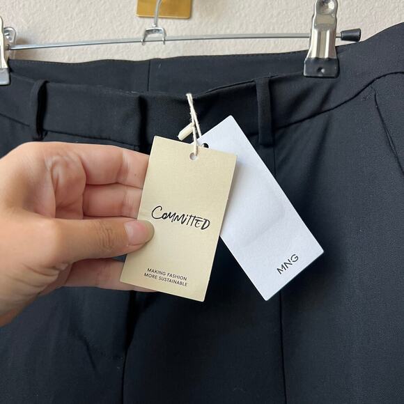NWT Mango Black Slit Hem Trousers Size US 6 - Picture 5 of 6